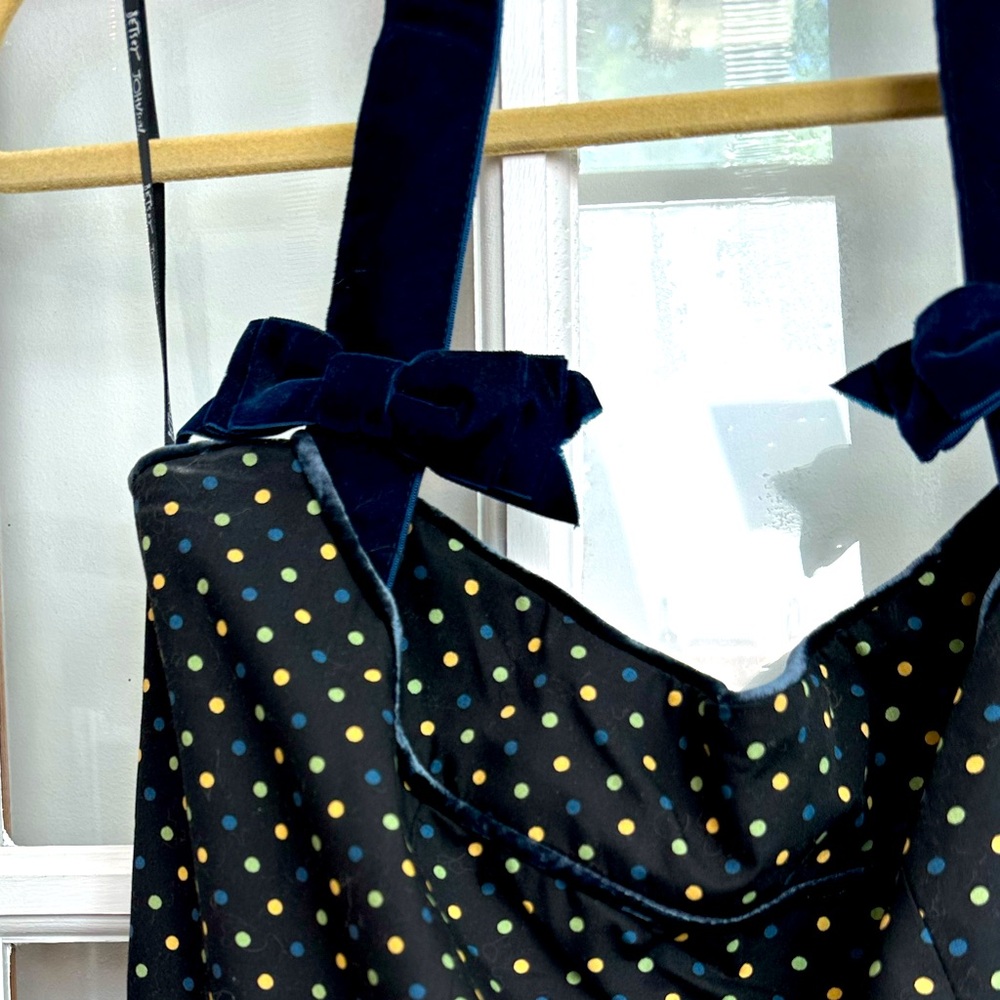 Vintage Betsey Johnson 90s Silk Bow Polka Dot Pinup Rockabilly Dress Size 10 M - Picture 4 of 15